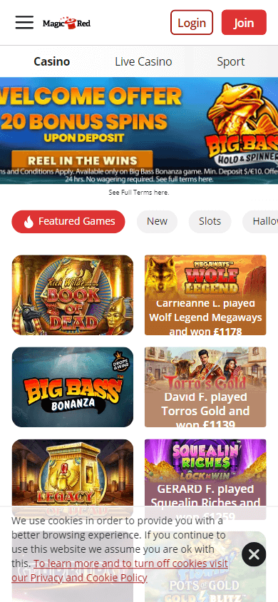 Magic Red Casino Mobile screenshot